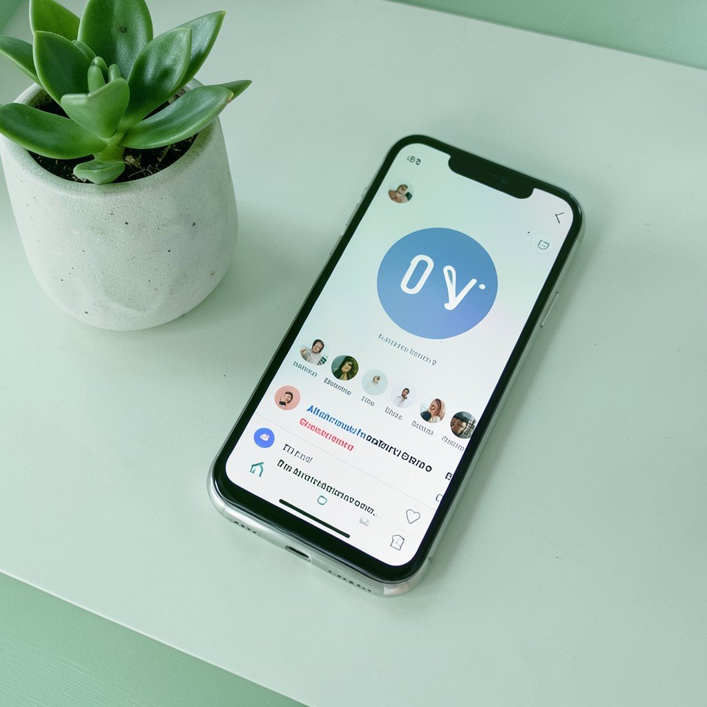 AI social media management tool on a smartphone screen.