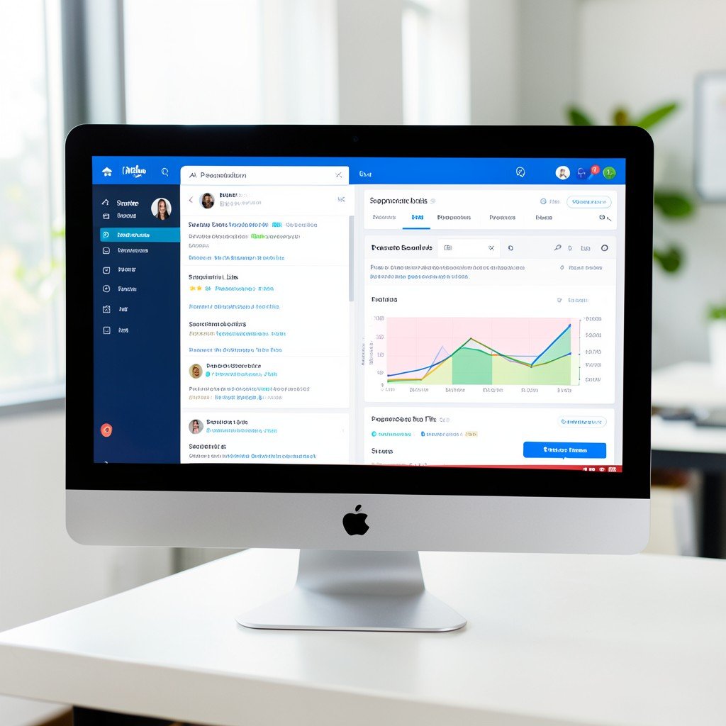 AI email marketing automation dashboard on a computer monitor.