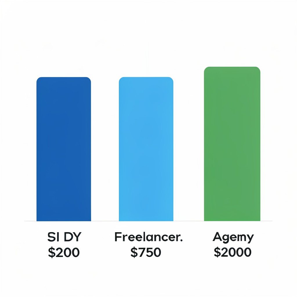 Comparison of small business SEO service costs: DIY, freelancer, and agency tiers